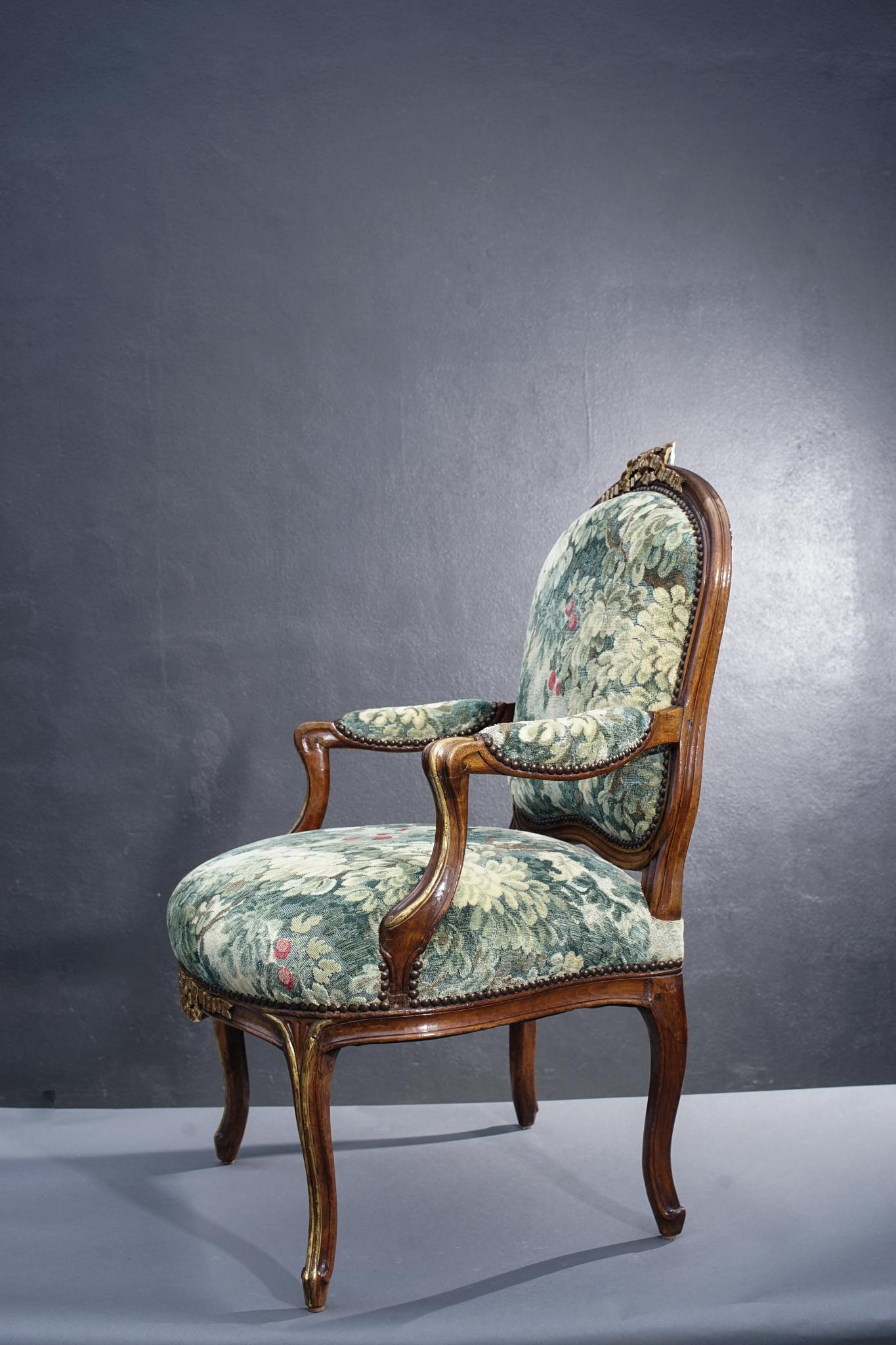 Pair of 19th Century French Walnut Armchairs 3