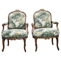 Pair of 19th Century French Walnut Armchairs