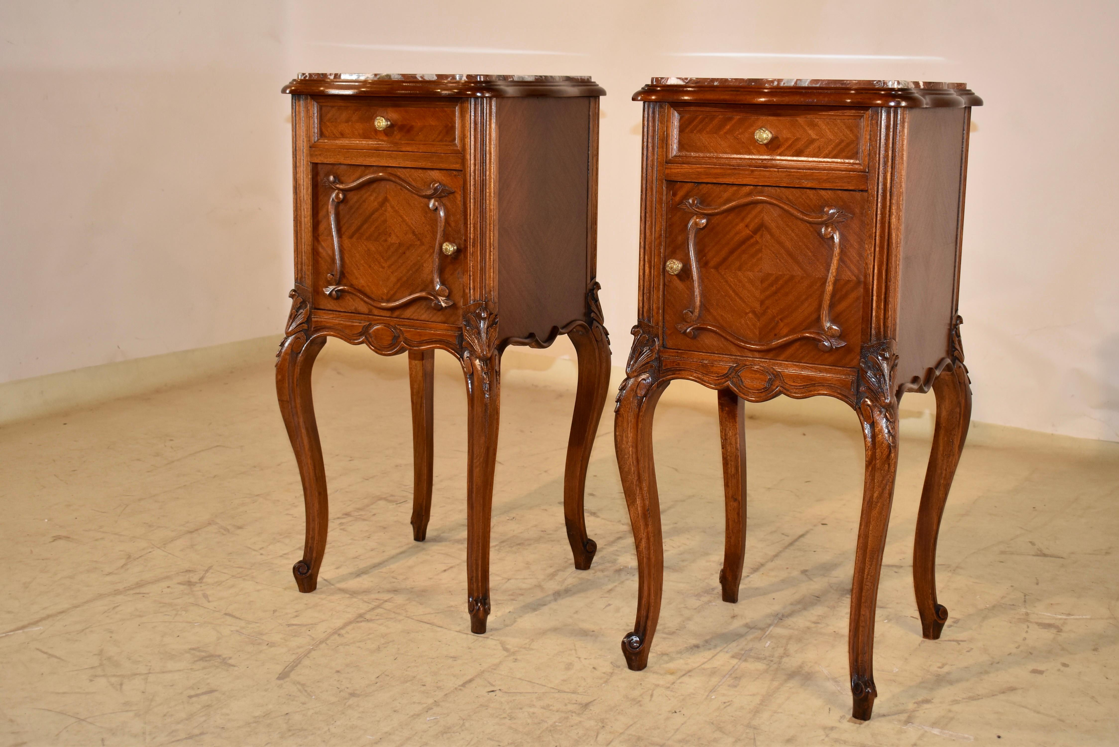 Pair of 19th Century French Walnut Bedsides In Good Condition For Sale In High Point, NC