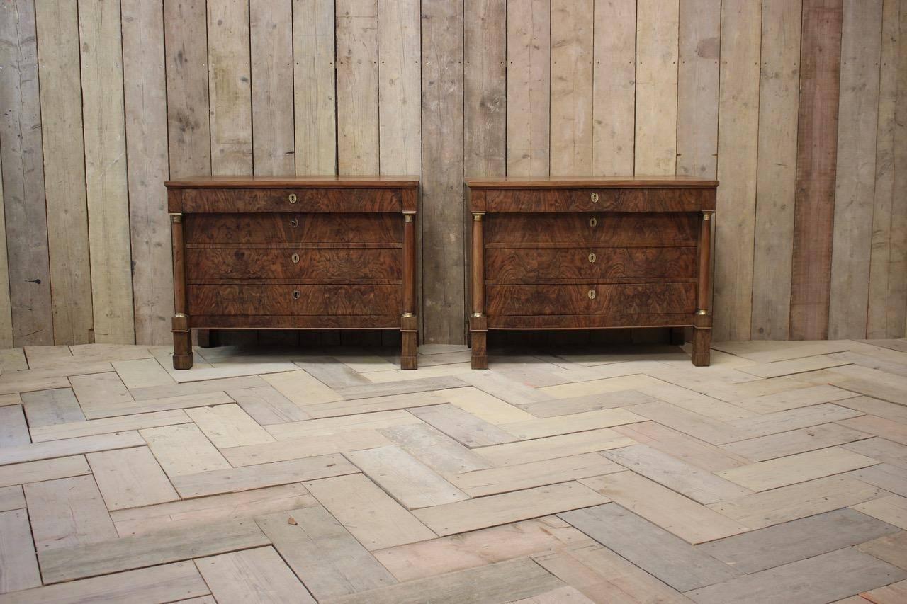 Pair of 19th Century French Walnut Commodes 3