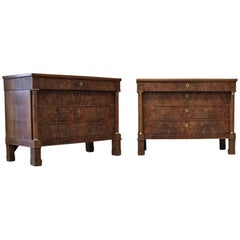 Pair of 19th Century French Walnut Commodes