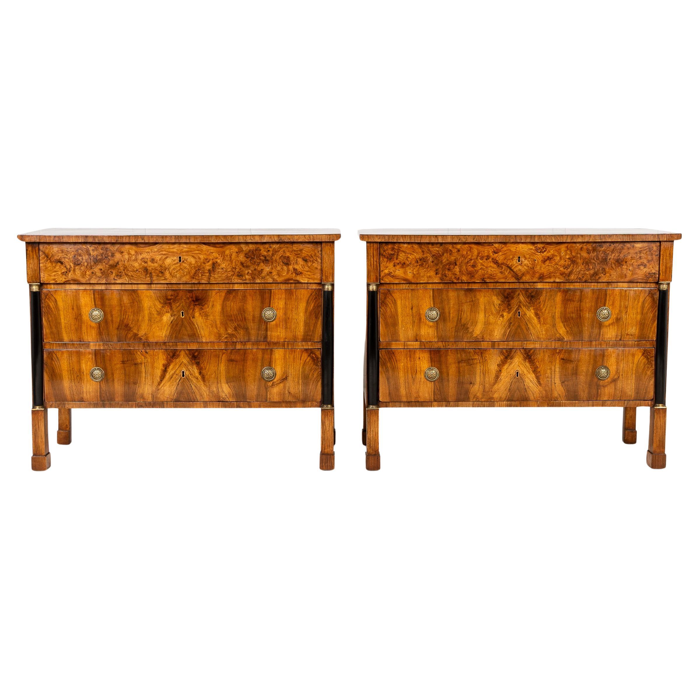 Coppia di commodes in noce francese del XIX secolo