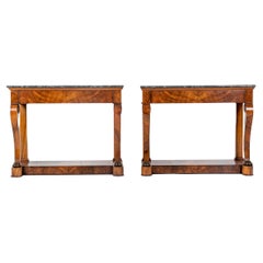 Pair of 19th Century French Walnut Console Tables