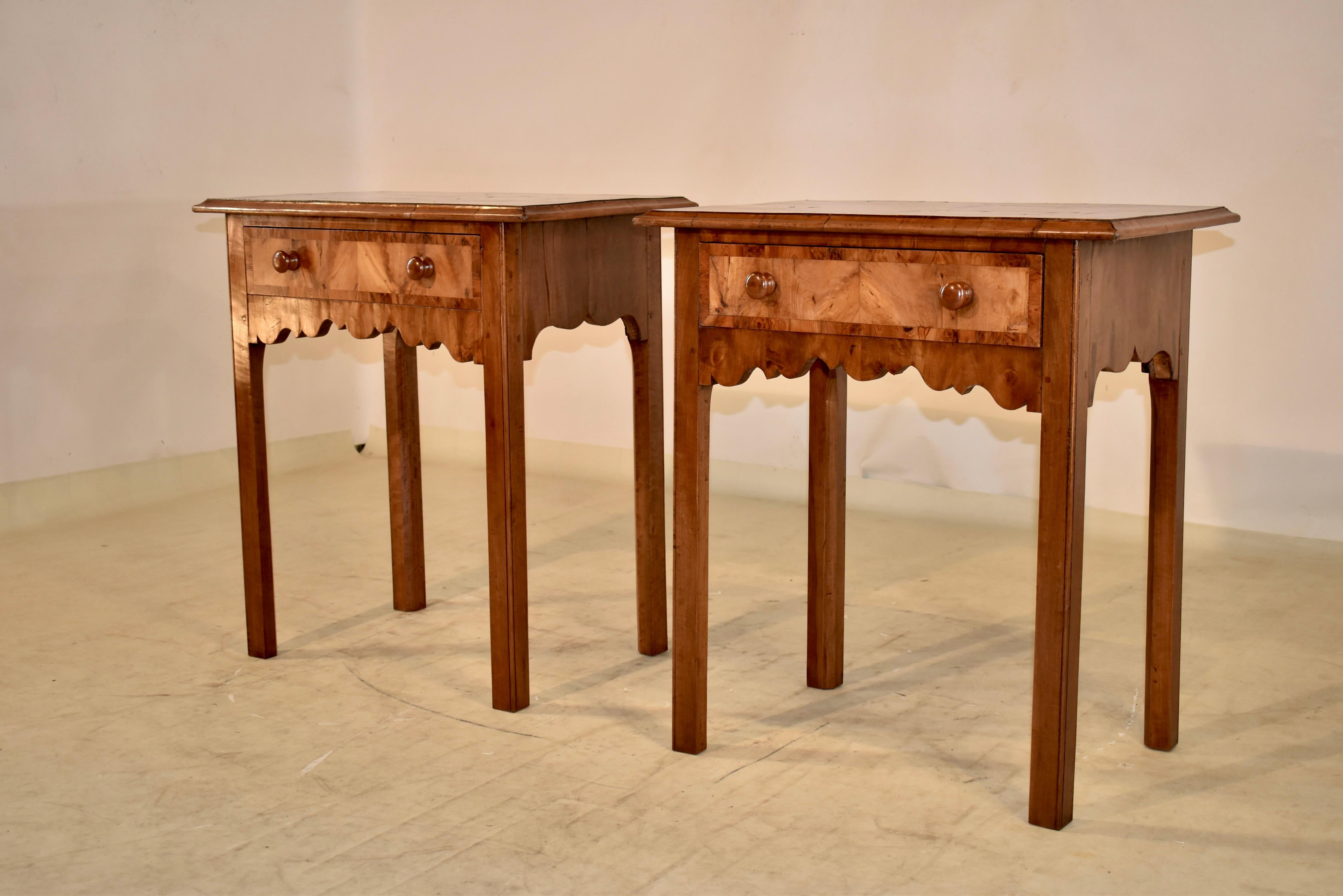 Pair of 19th Century French Walnut Side Tables For Sale 1