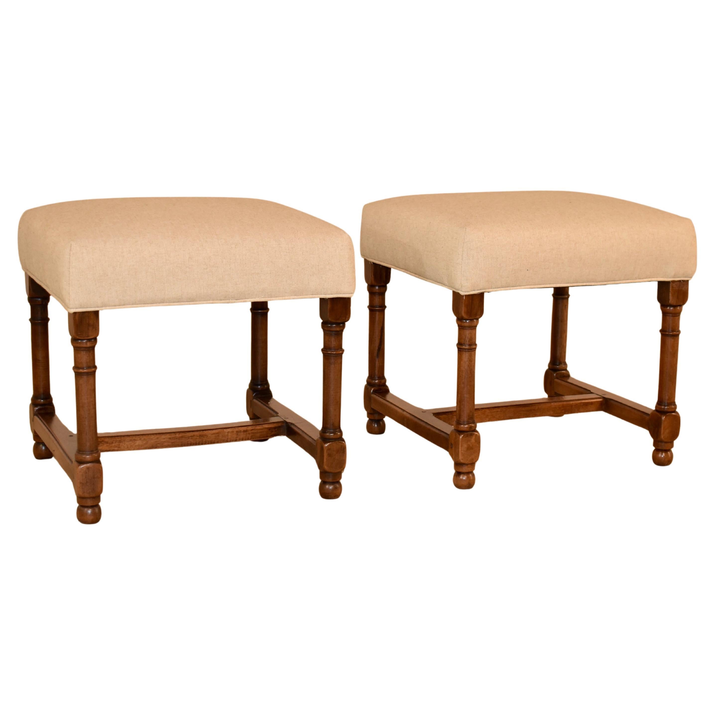 Pair of 19th Century French Walnut Stools