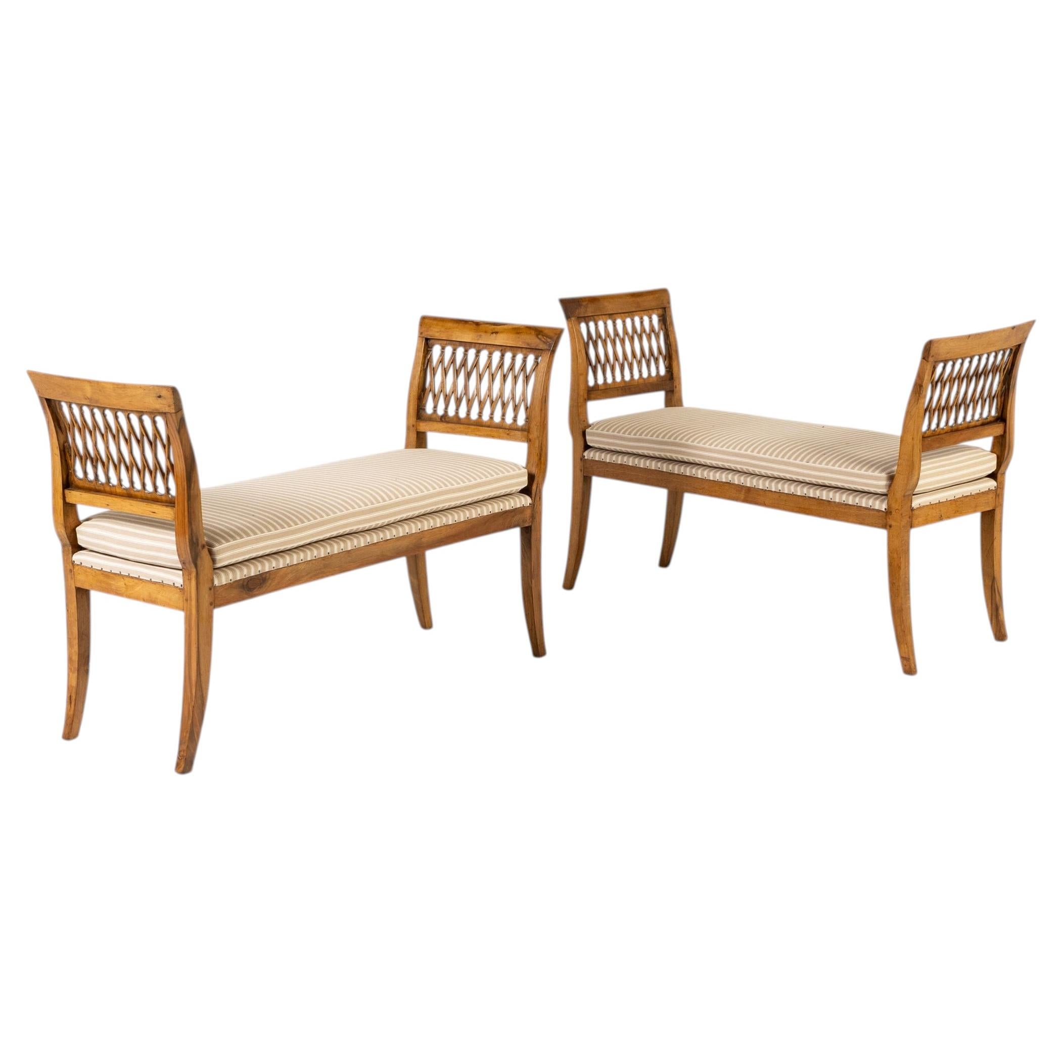 Pair of 19th Century French Walnut Window Seats