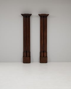 Pair Of 19th Century French Wooden Columns With Original Patina