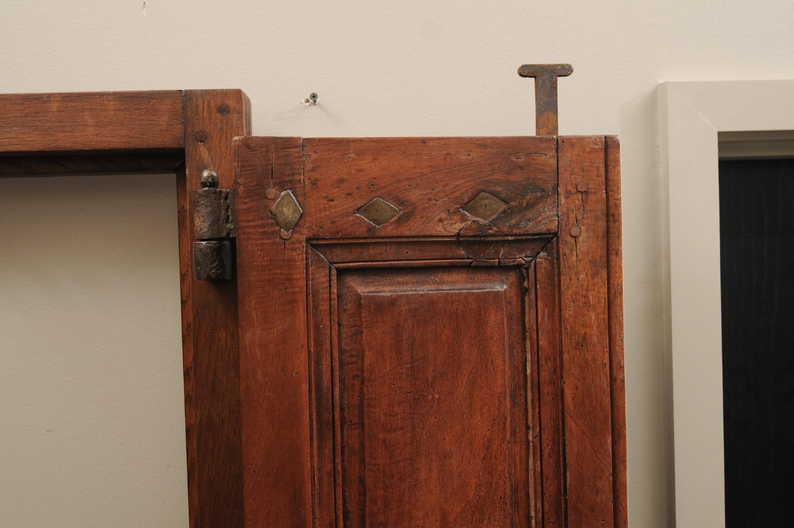 Pair of 19th Century French Wooden Communication Doors with Iron Hardware 8