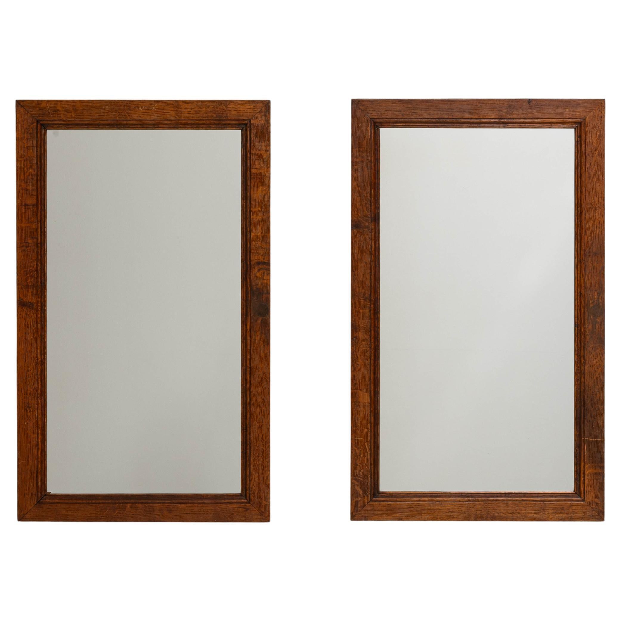 Coppia di specchi in legno francesi del XIX secolo