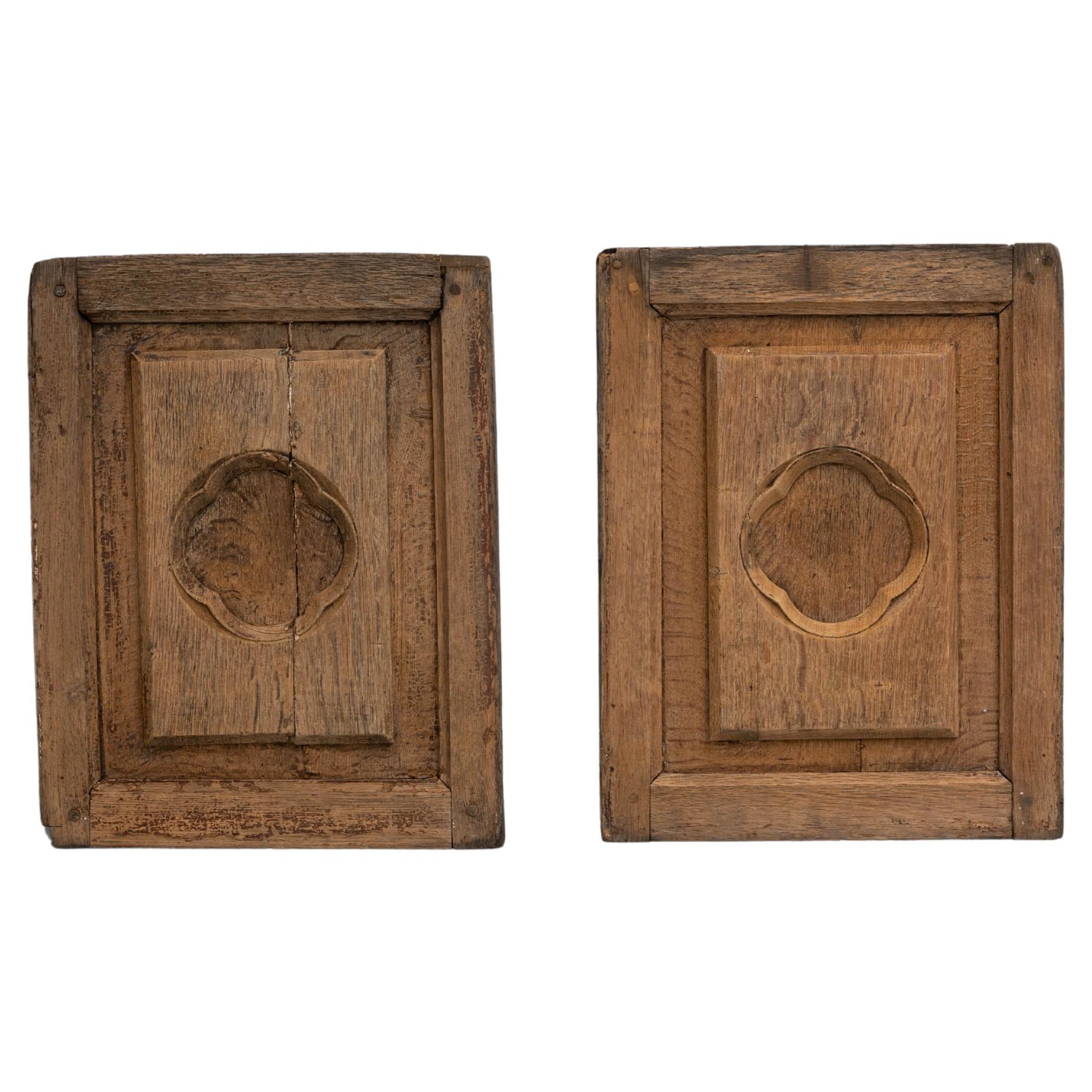 Paire de décorations murales en bois françaises du 19e siècle