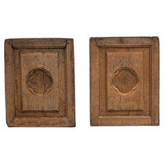 Paire de décorations murales en bois françaises du 19e siècle