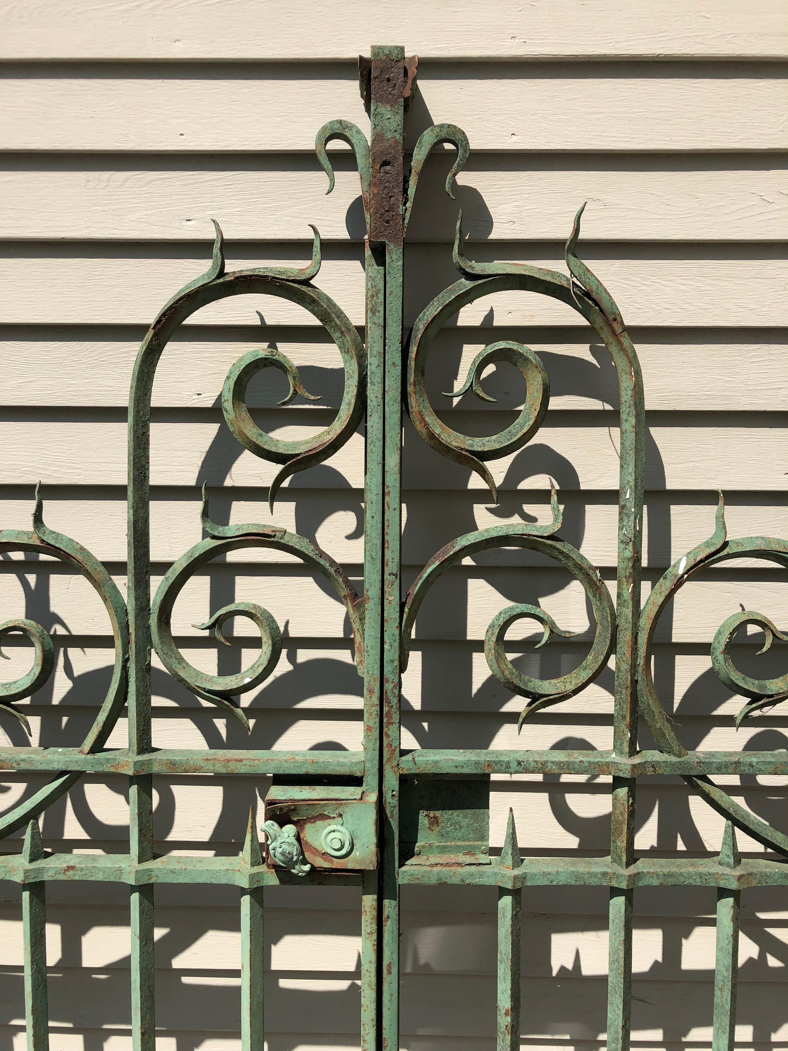 Pair of 19th Century French Wrought Iron Vineyard Entrance Gates from Bordeaux In Good Condition In Woodbury, CT