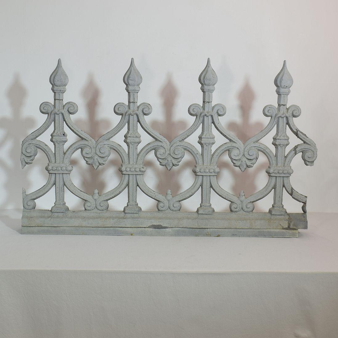Beautiful pair of zinc roof ornaments/ finials.
France, circa 1850-1900. Weathered small losses and old repairs.
Measurement here below is individual.