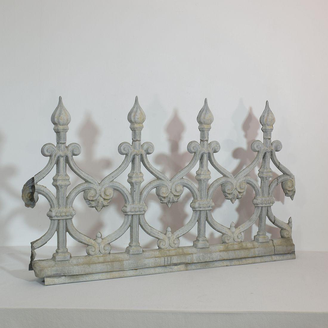 Belle Époque Pair of 19th Century French Zinc Architectural Roof Ornaments or Finials