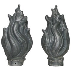Pair of 19th Century French Zinc Roof Finials