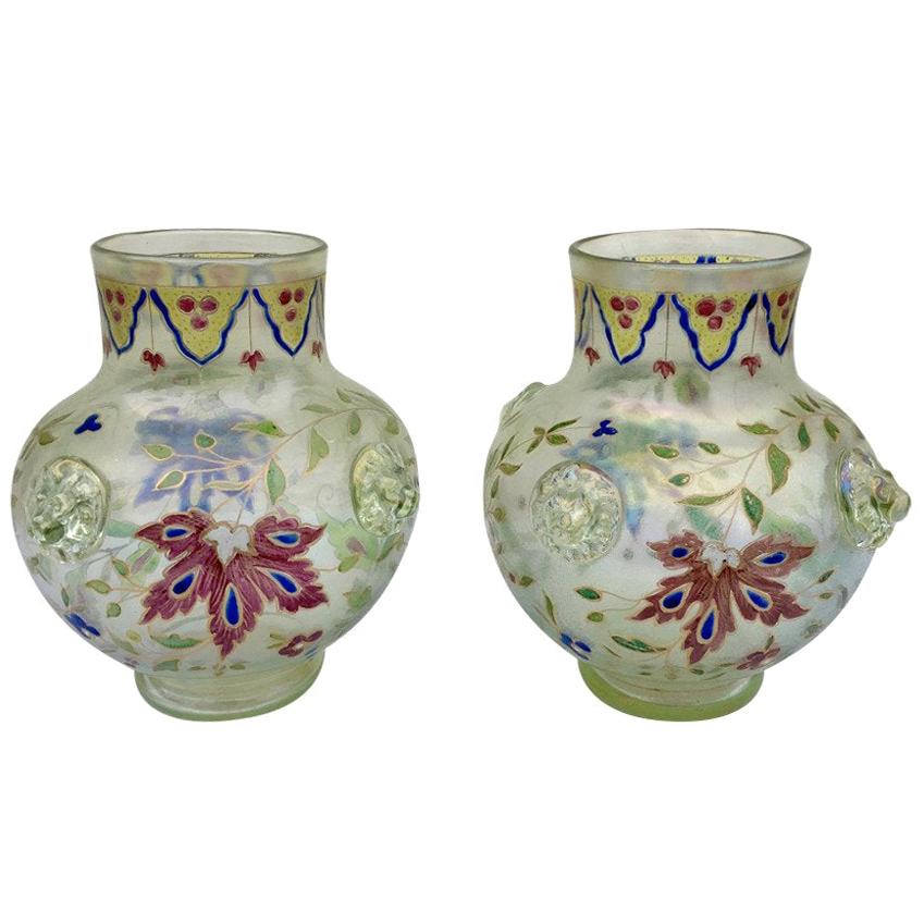 Pair of 19th Century Fritz Heckert Vases, Jodhpur Range