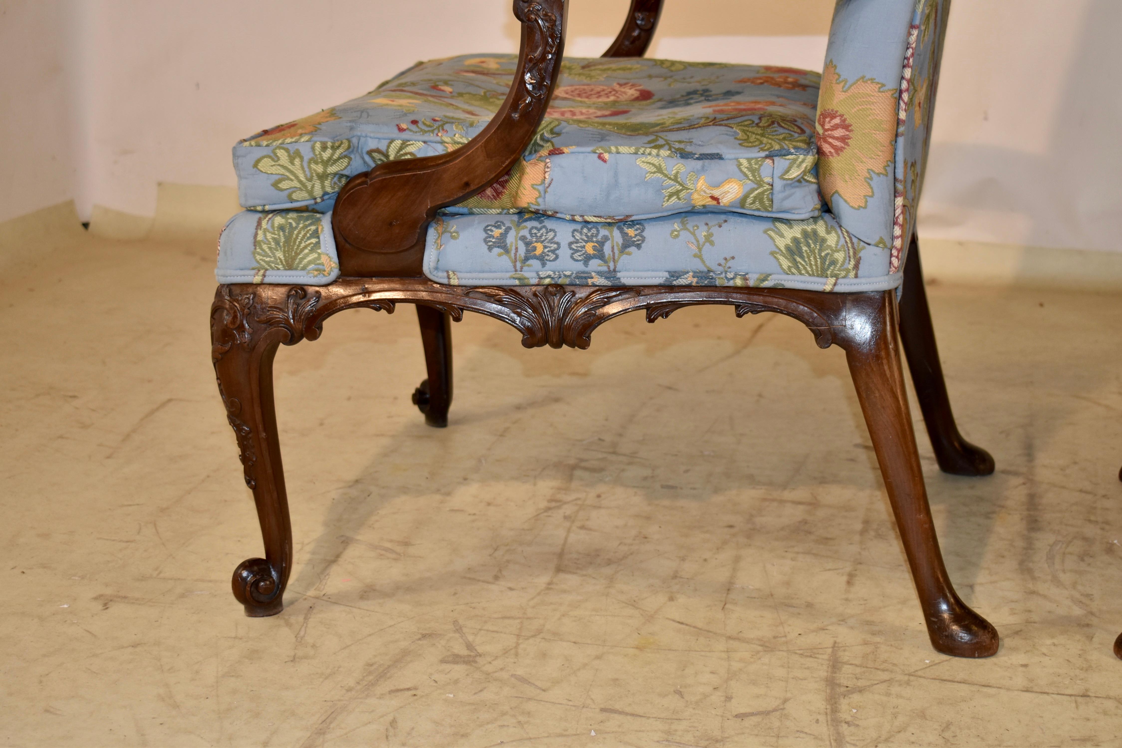 Pareja de sillas Gainsborough del siglo XIX en venta 1