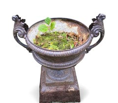 Pair of Antique Cast Iron Planters by Kramer Brothers, Circa 1870