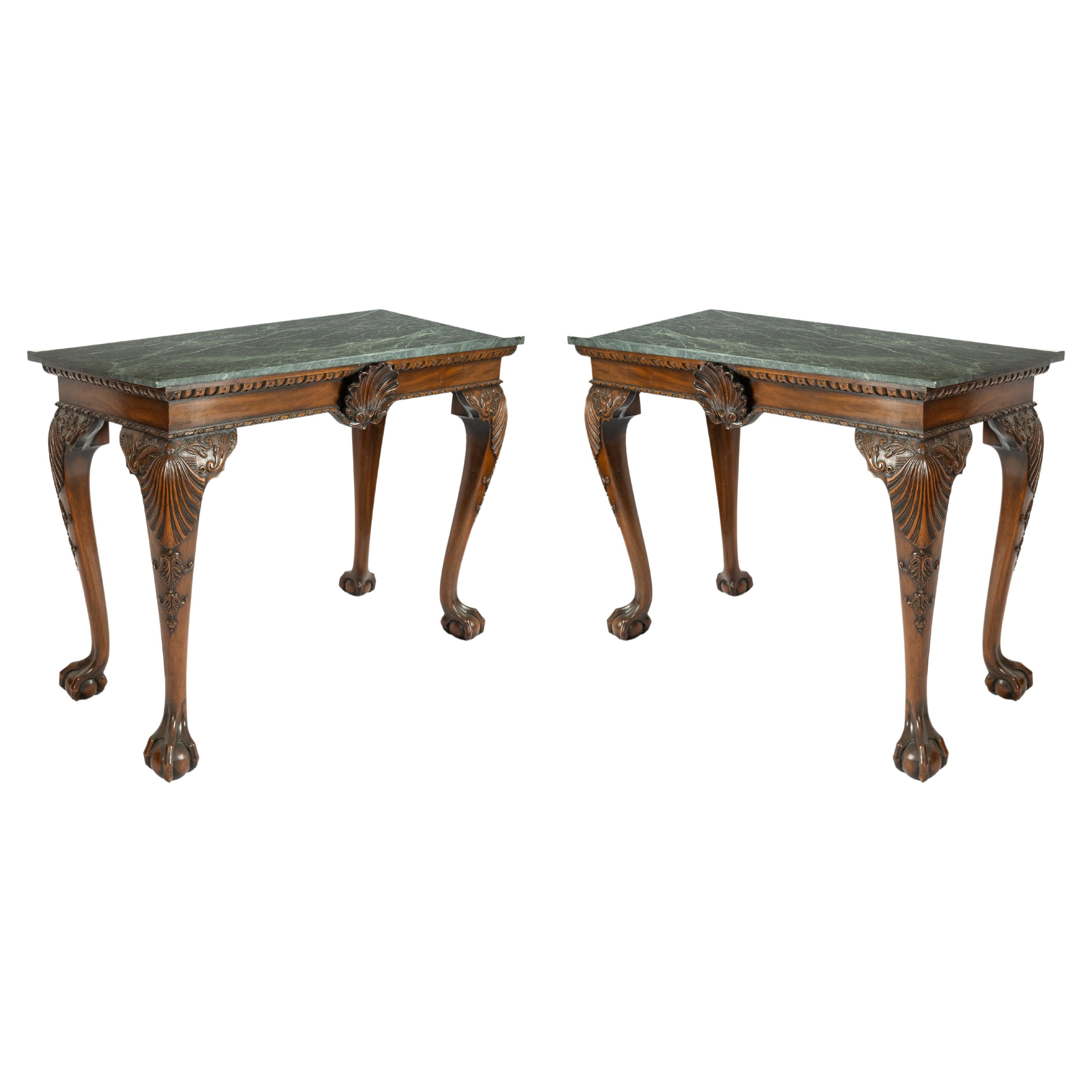 Pair of Georgian-Style Console Tables For Sale