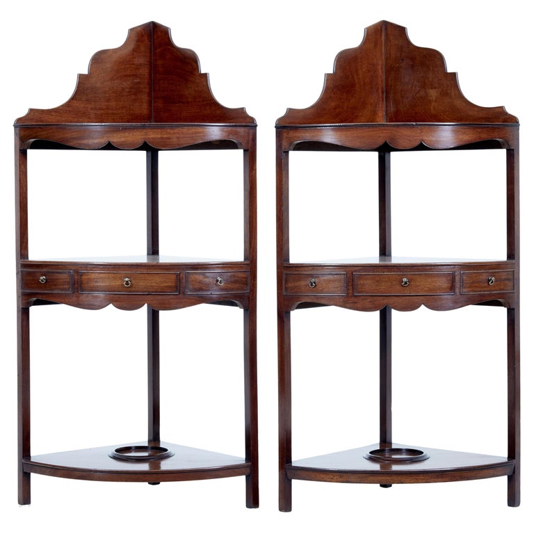 Pair of 19th Century Georgian Influenced Mahogany Washstands For Sale