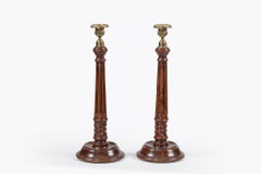 Pair of 19th Century Georgian mahogany candlesticks