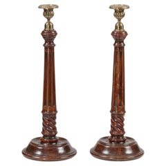 Pair of 19th Century Georgian mahogany candlesticks