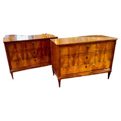 Pareja de cómodas Biedermeier alemanas del siglo XIX