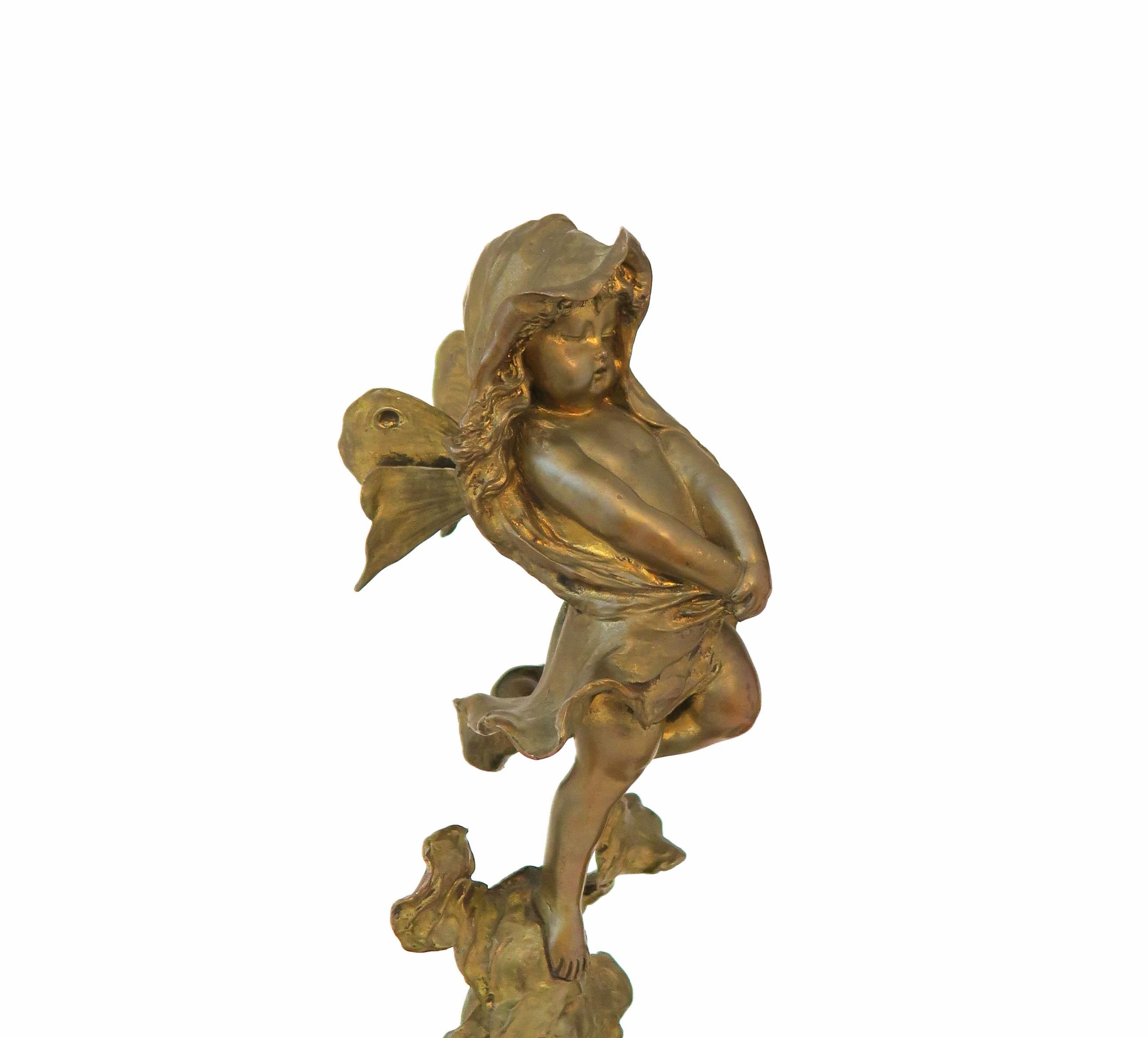 Pair of 19th Century German Bronze Cupids by Franz Iffland In Good Condition In Pasadena, CA
