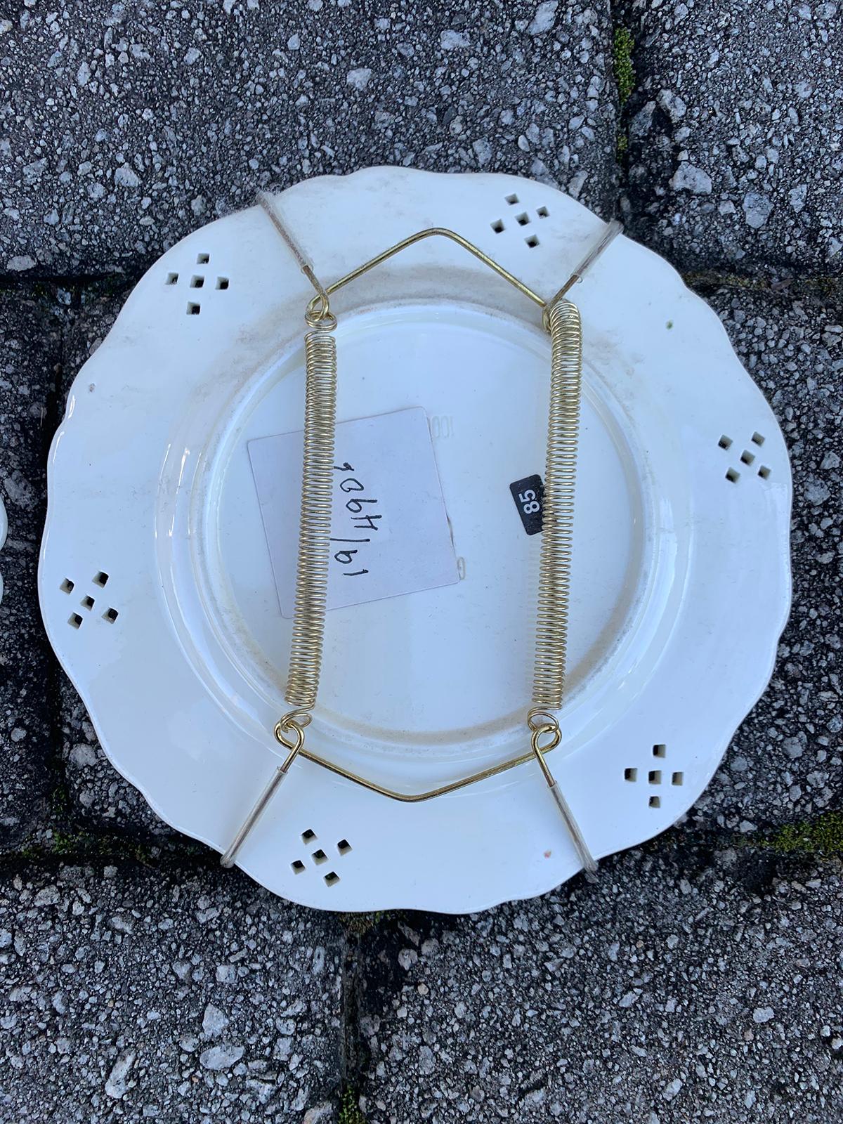 Pair of 19th Century German Creamware Plates by Waechtersbach, Marked 4