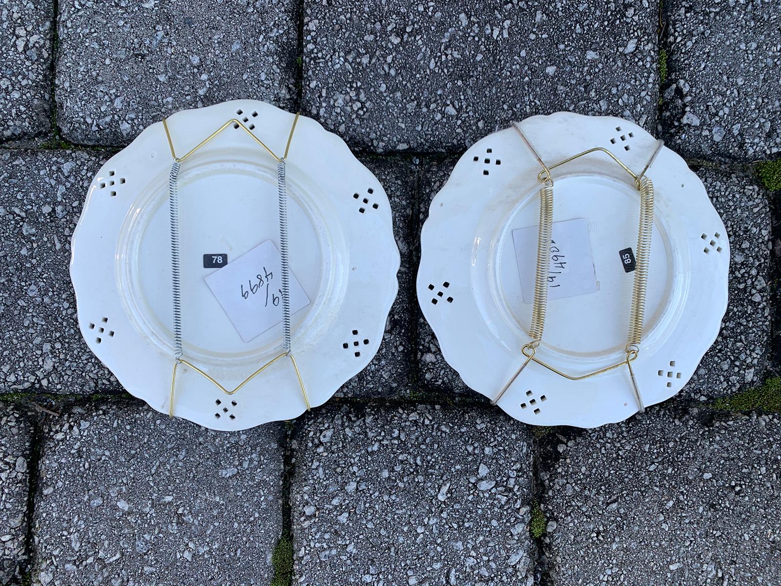 Pair of 19th Century German Creamware Plates by Waechtersbach, Marked In Good Condition In Atlanta, GA