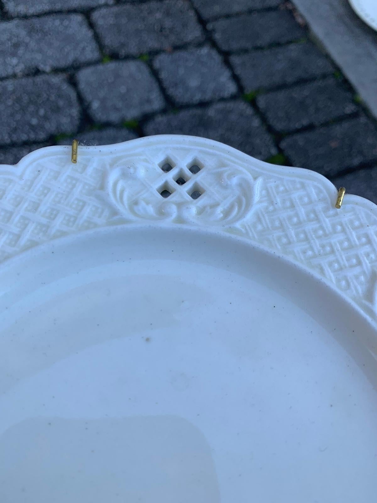 Porcelain Pair of 19th Century German Creamware Plates by Waechtersbach, Marked
