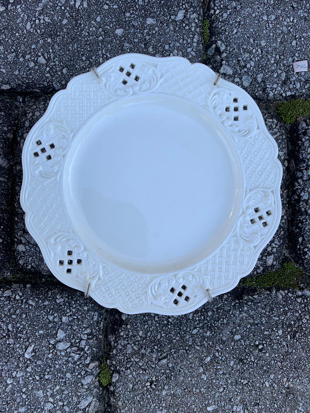 Pair of 19th Century German Creamware Plates by Waechtersbach, Marked 2