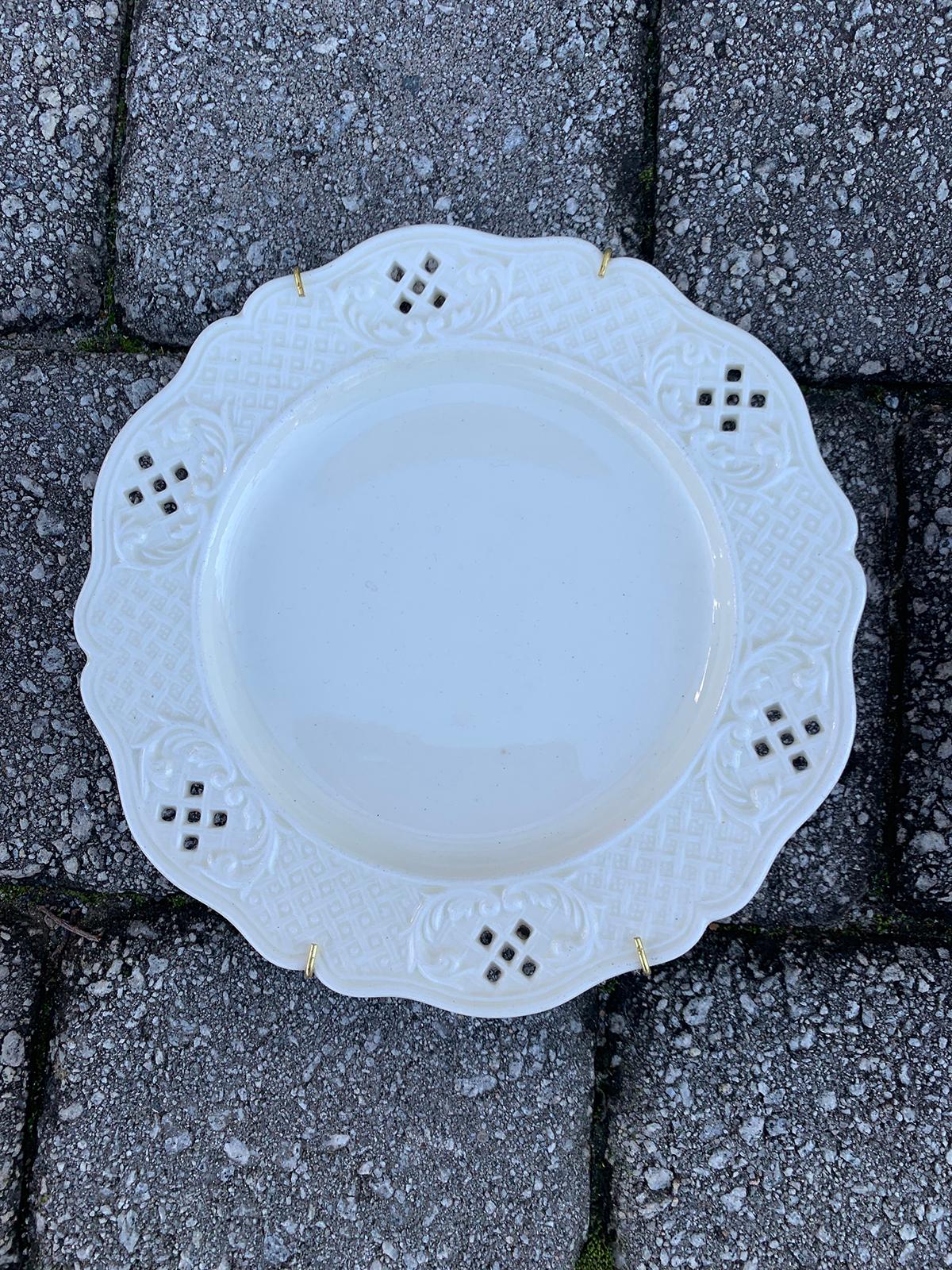 Pair of 19th Century German Creamware Plates by Waechtersbach, Marked 3