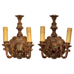 Pair of 19th Century Gilded Sconces