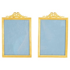 Pair of 19th-Century Gilt Brass Photo Frames, Napoleon III Period.