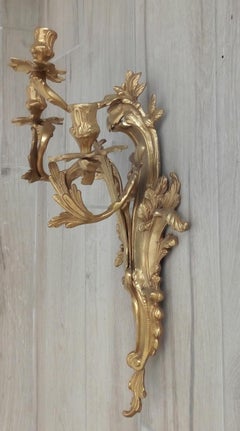Pair of 19th Century Gilt Bronze Candle Sconces
