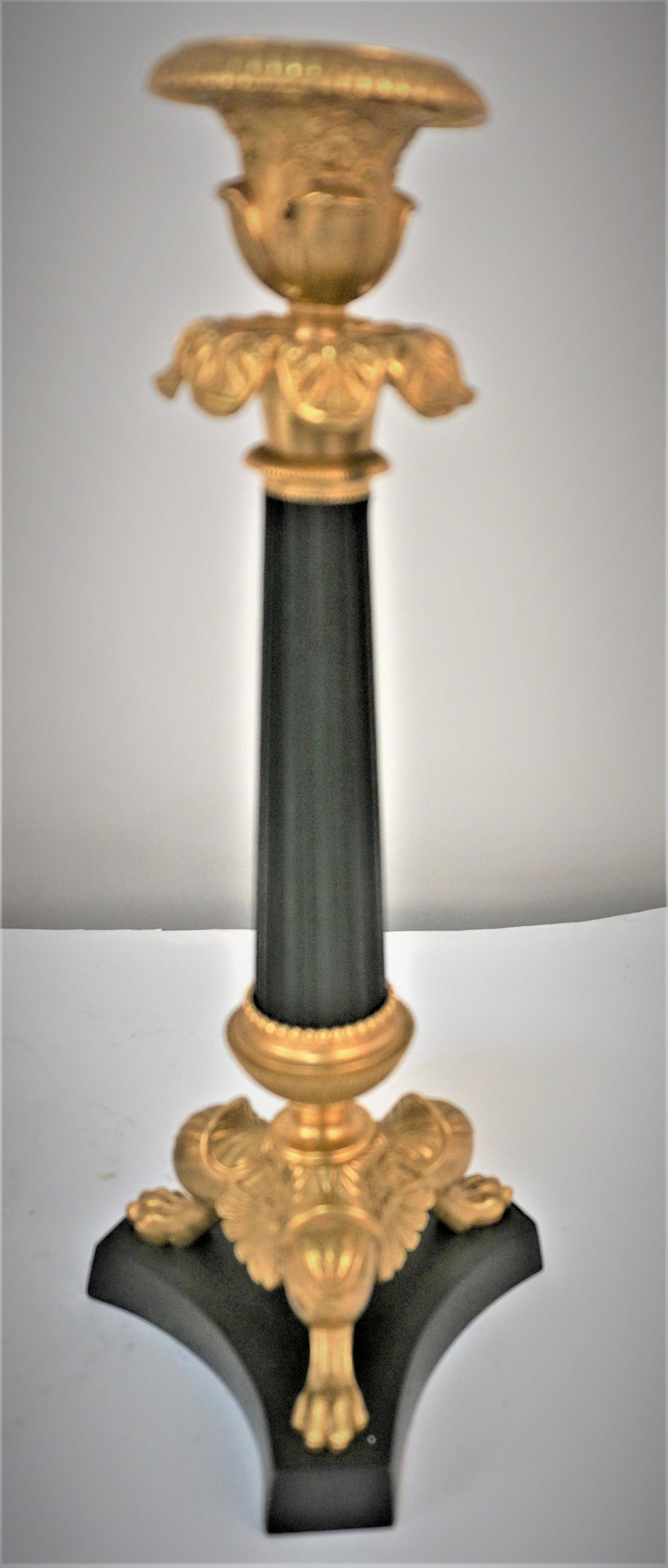 Pair of 19th Century Gilt Bronze Candlesticks  #2 2