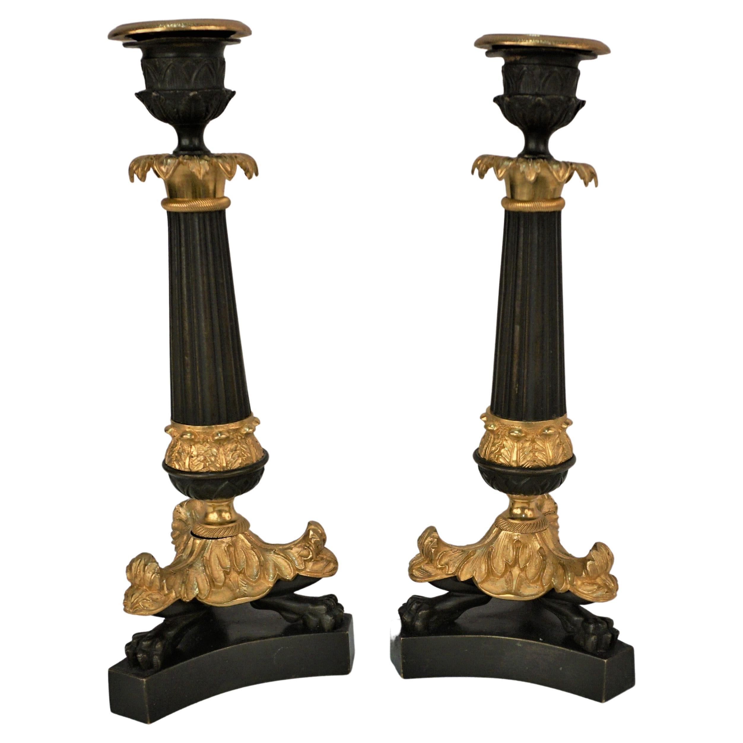 Pair of 19th Century Gilt Bronze Candlesticks