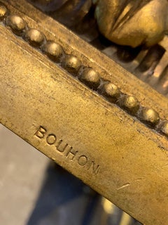 Pair of 19th Century Gilt Bronze Chenets by Bouhon, Signed