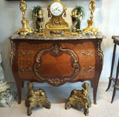 Pair of 19th Century Gilt Bronze Fire Dogs in the Ancient Egyptian Style