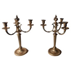Pair of 19th Century Gilt Bronze French Candelabra C 1870