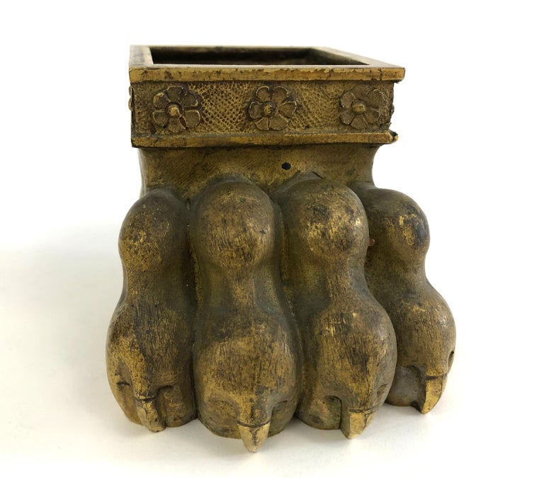 Pair of 19th Century Gilt Bronze Lion Paw Furniture Feet at 1stDibs