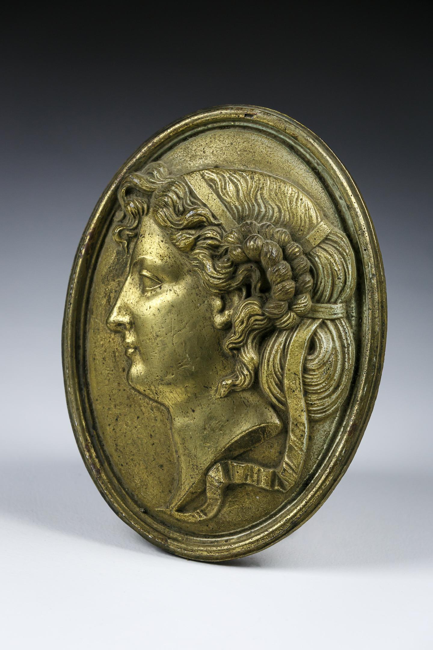 Pair of 19th Century Gilt Bronze Portrait Relief Plaques 3