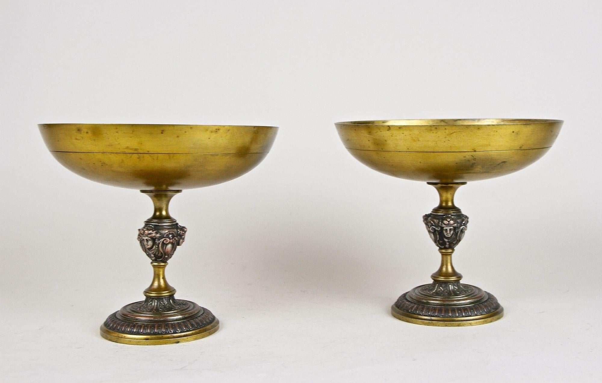 Pair of 19th Century Gilt Bronze/ Silvered Copper Centerpieces, Austria ca. 1880 6