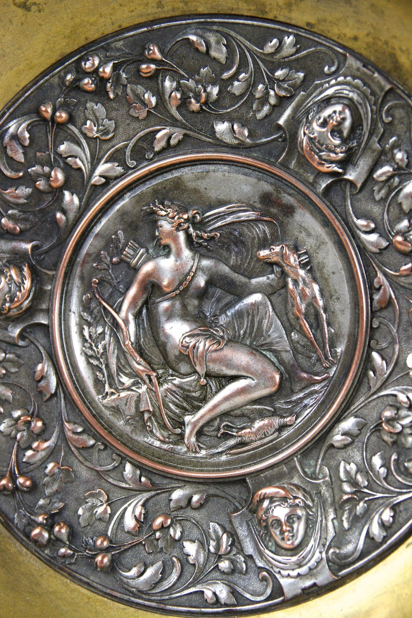 Pair of 19th Century Gilt Bronze/ Silvered Copper Centerpieces, Austria ca. 1880 1