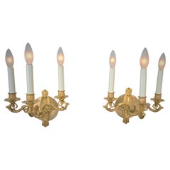 Pair of 19th Century Gilt Bronze Wall Sconces