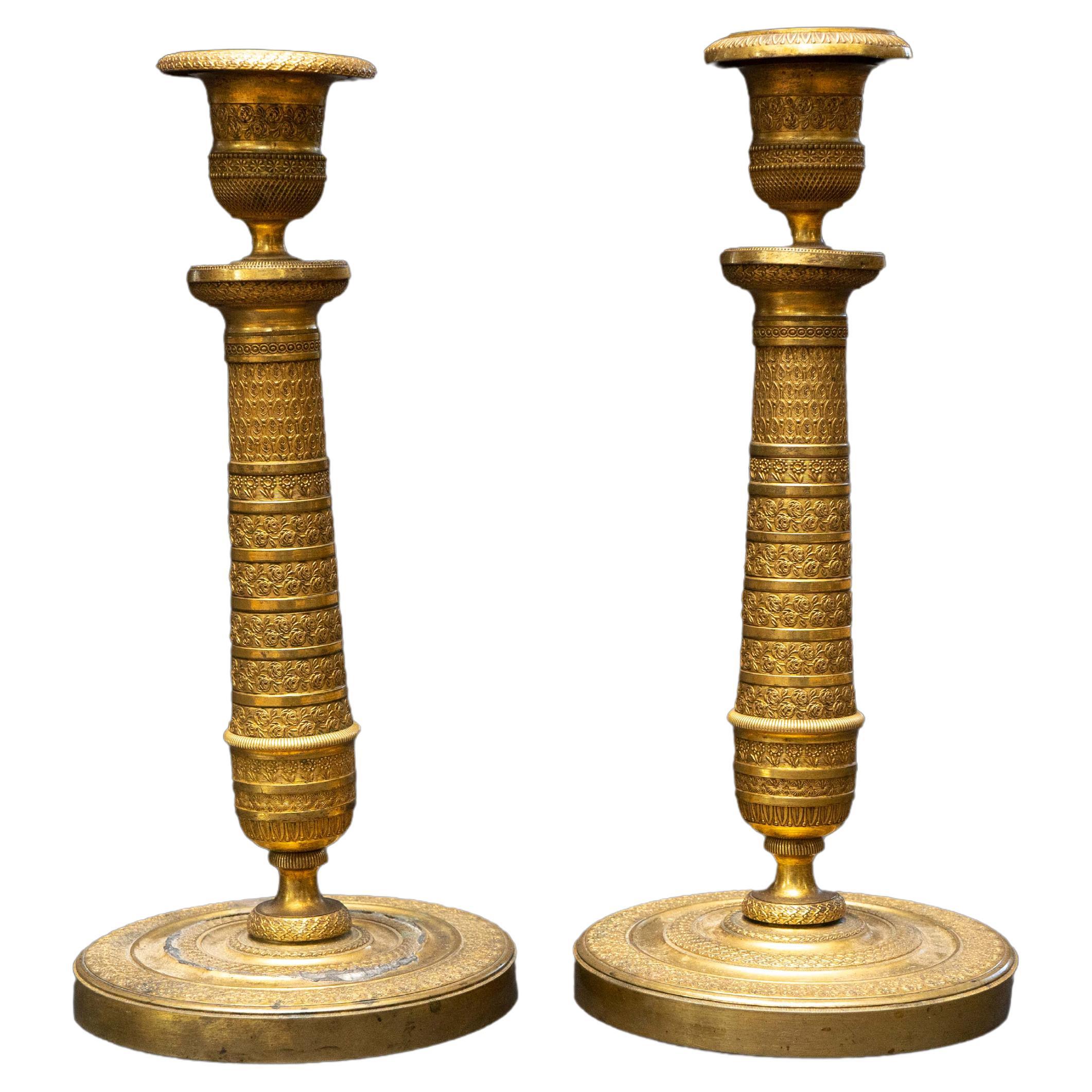 Pair of 19th Century Gilt Candlesticks