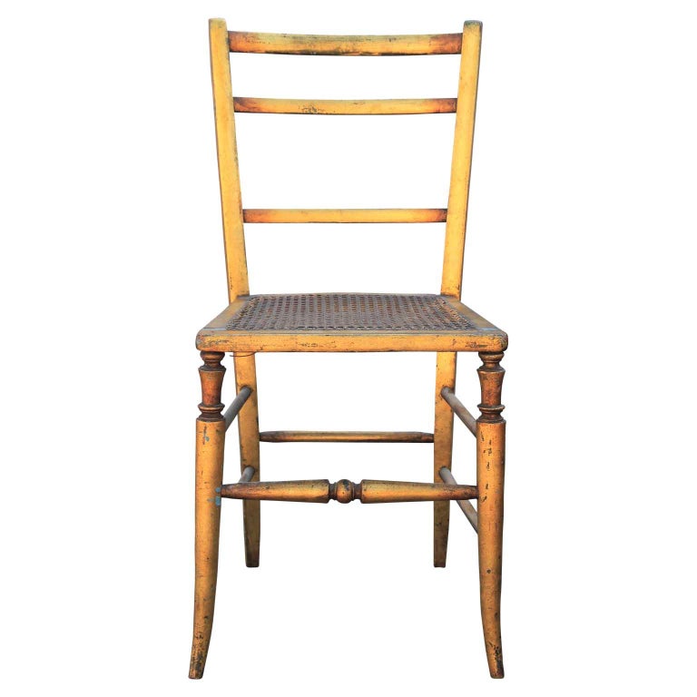 Pair of 19th century gilt cane side ladder back chairs
Perfect occasional chairs to accent any style room.
  