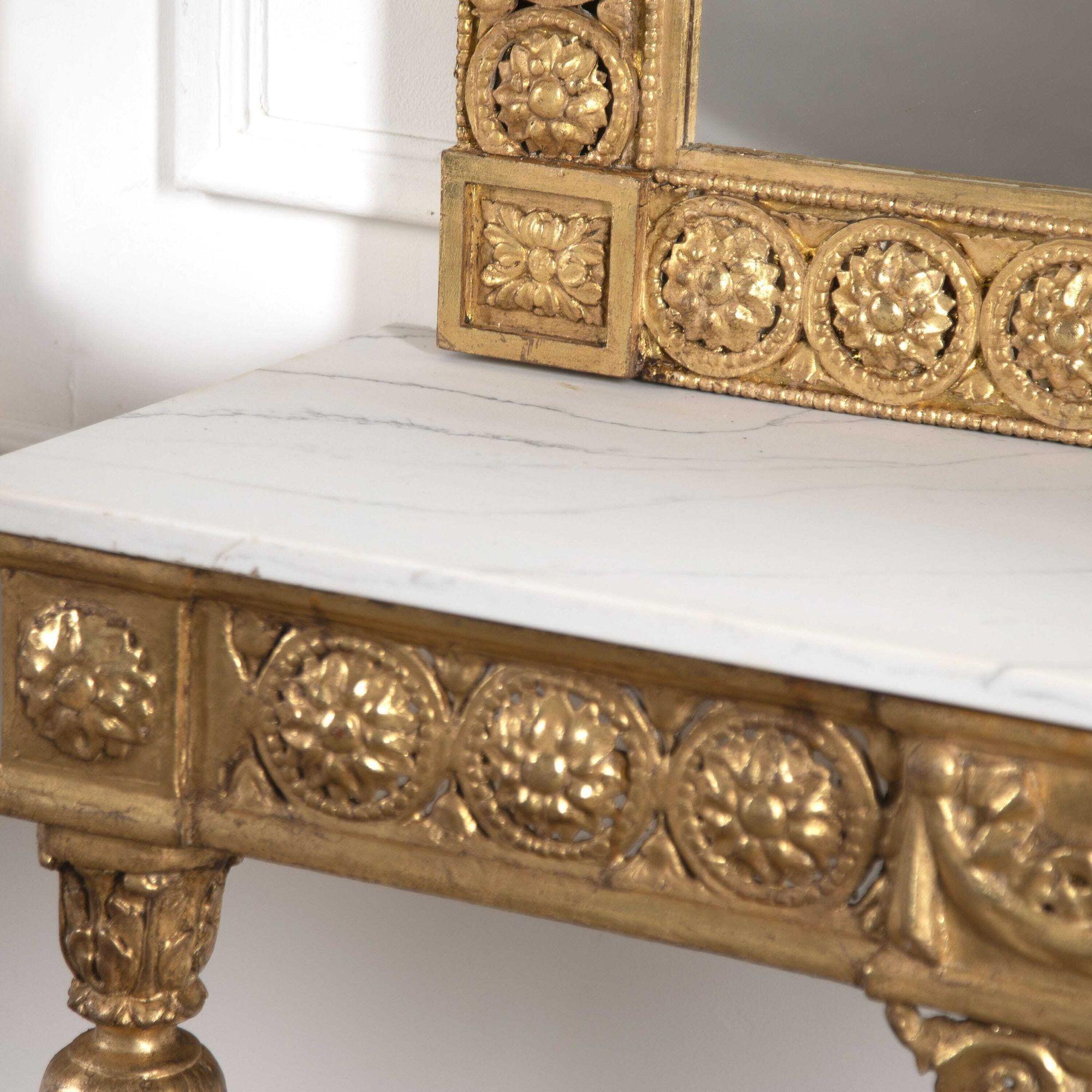 Pair Of 19th Century Gilt Console Tables and Mirrors 5