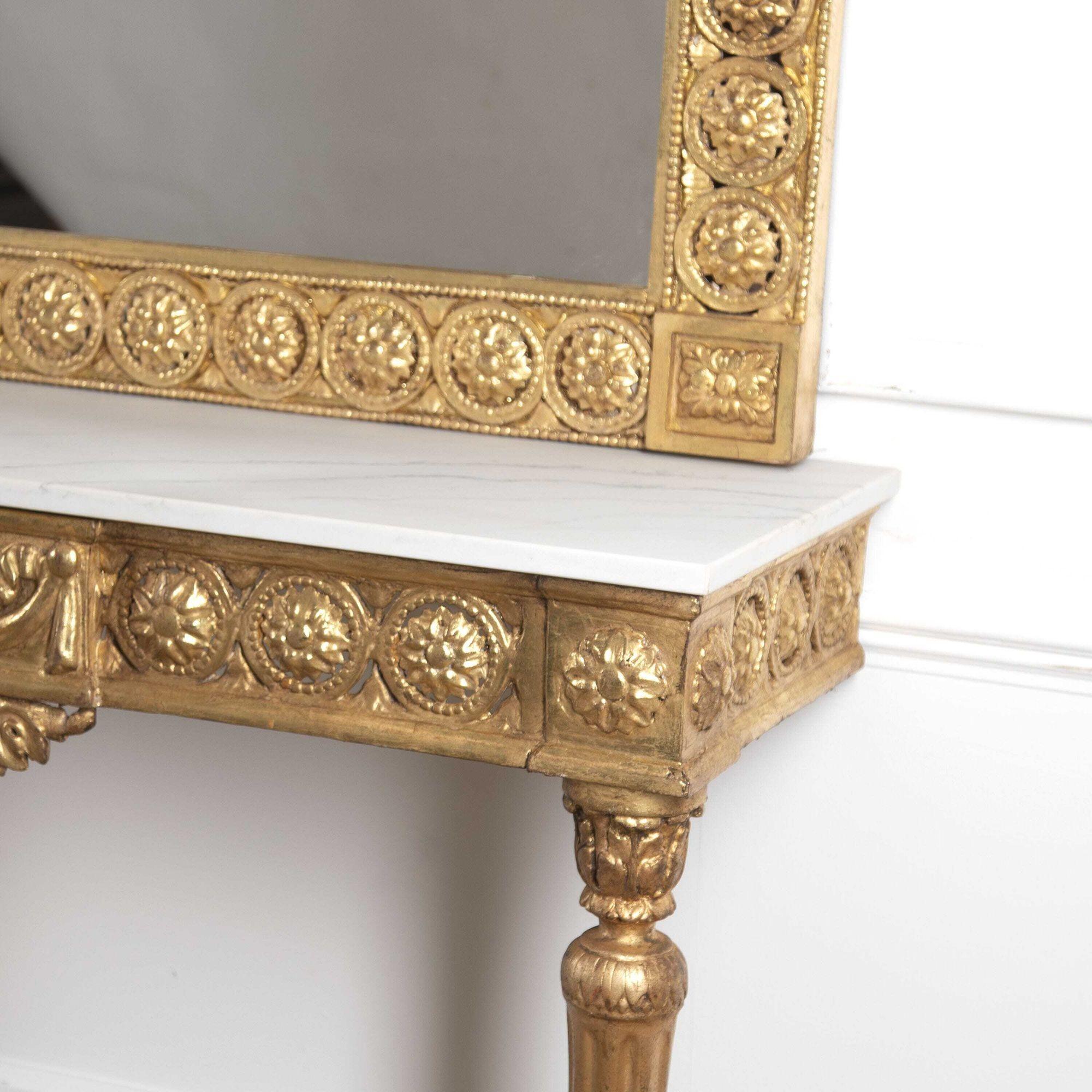 Pair Of 19th Century Gilt Console Tables and Mirrors 6